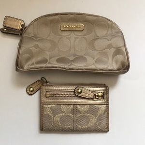 Coach makeup pouch and coin purse